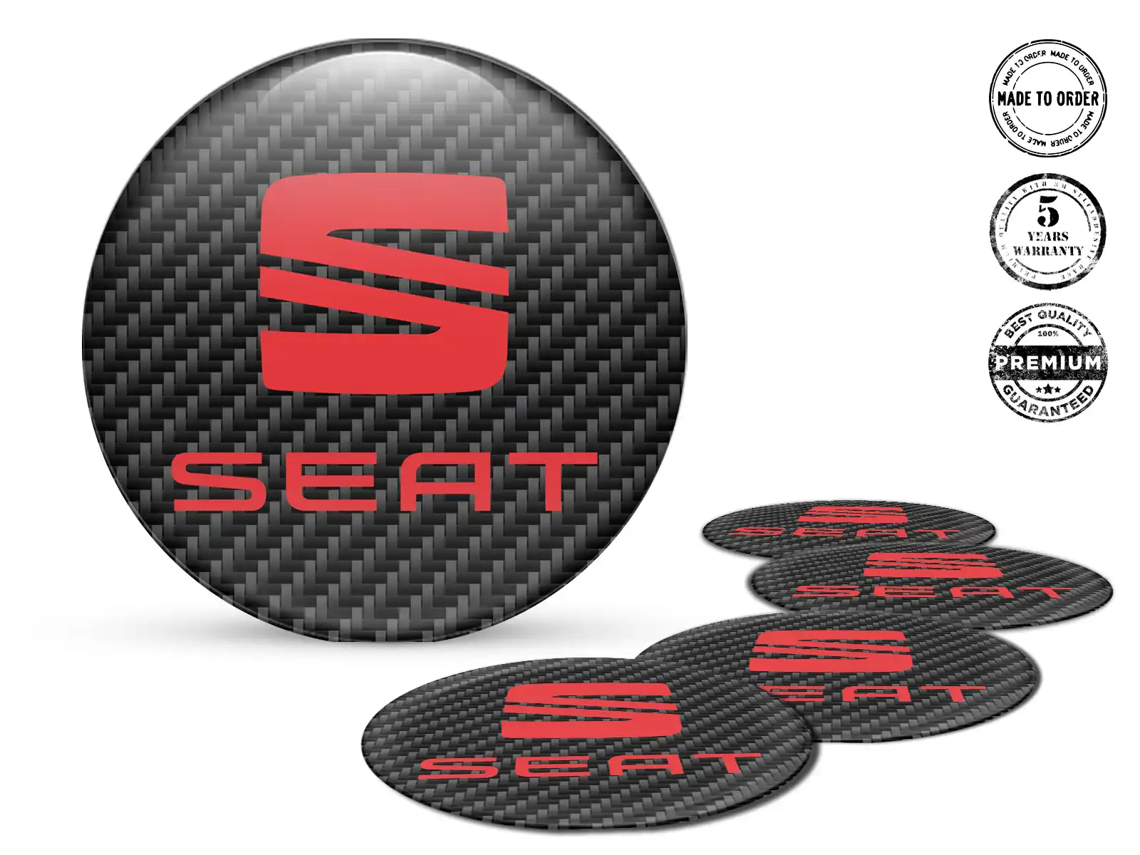 Seat Radaufkleber Stil Luxus Gewölbte Logos